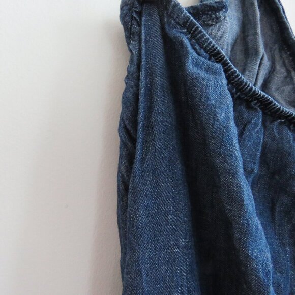 YOUNG FABULOUS & BROKE Denim Tie Dye Maxi Halter Dress Grunge Y2K - Size S - Picture 11 of 12